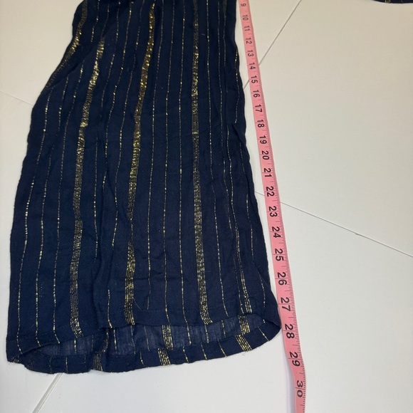 Raga Navy Blue & Gold Metallic Stripe Maxi Dress XS Festival Resort Wear NWT - Picture 14 of 16